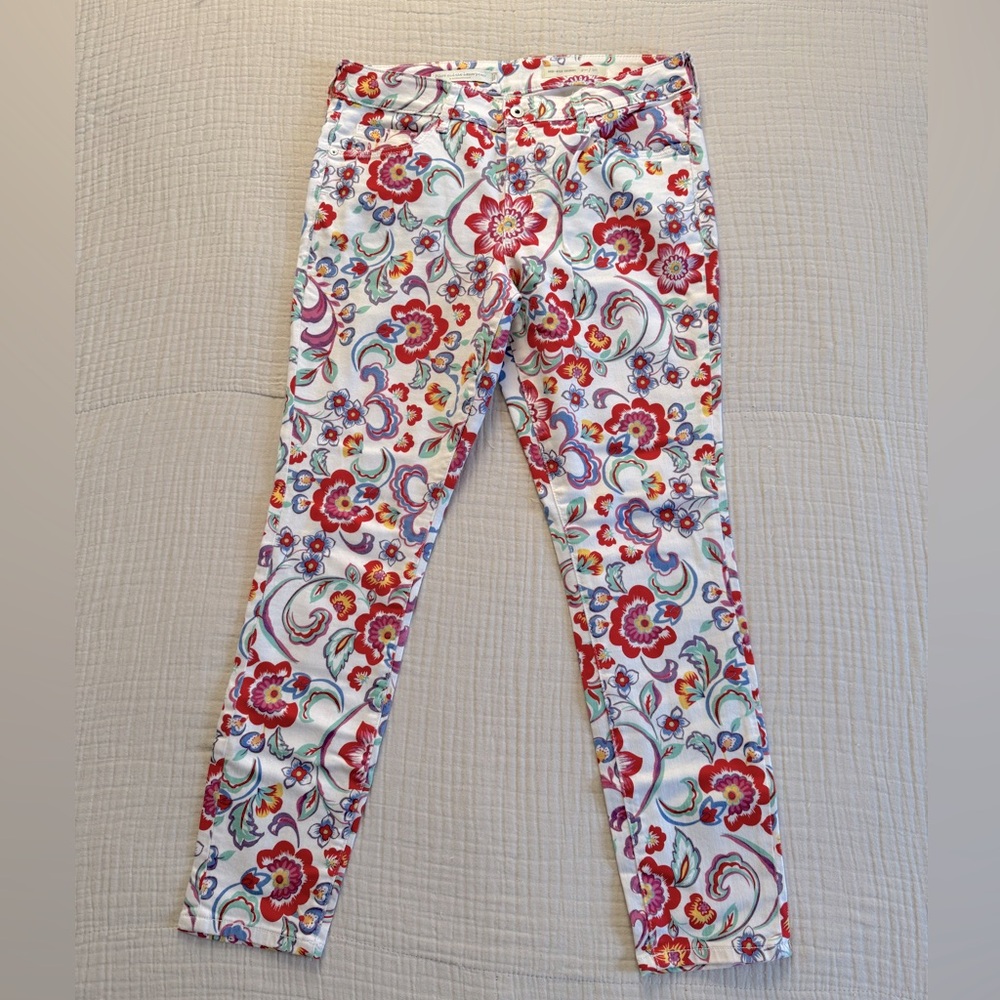 Anthropologie Pilcro and the Letterpress Floral Mid-Rise Skinny Jeans - Size 30